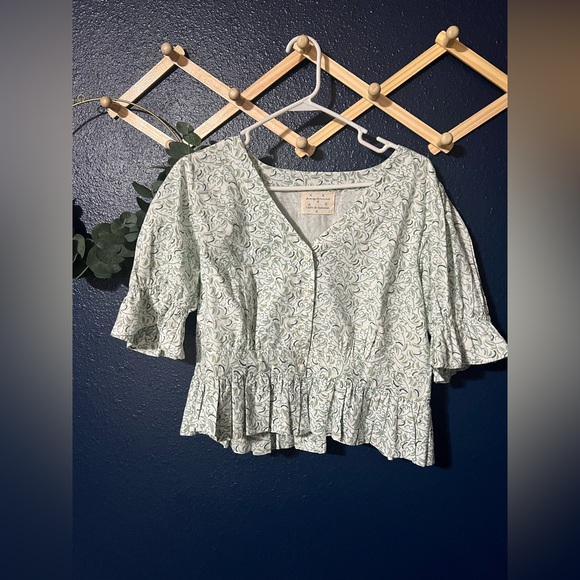 Daydress Claire de Quenetain hand block printed 100% cotton blouse - Picture 1 of 4